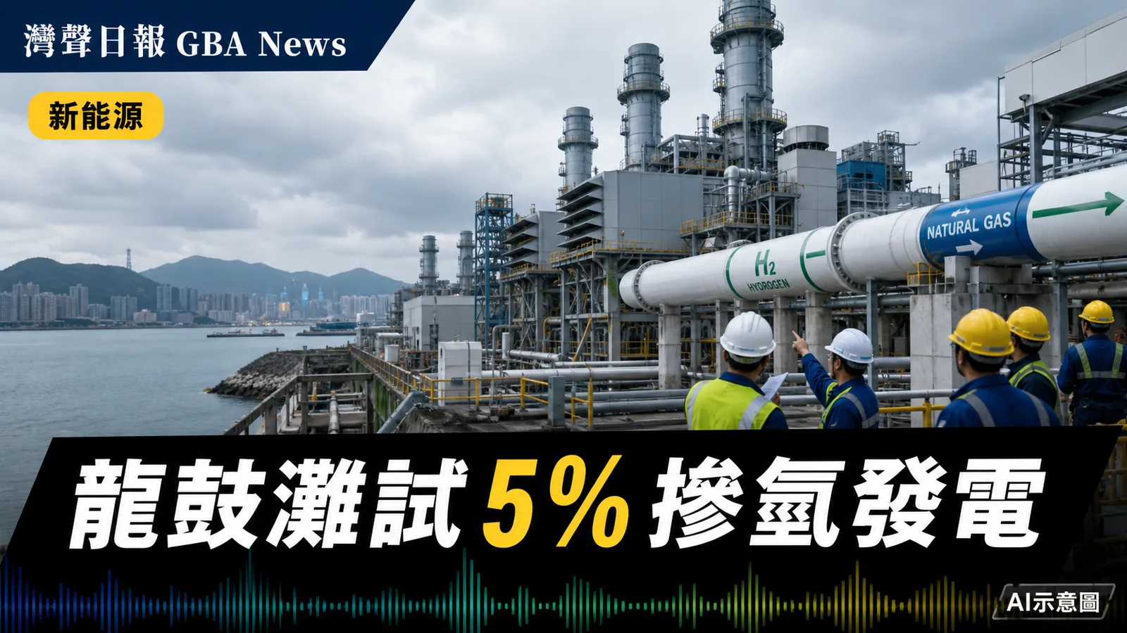 灣聲日報 GBA News|龍鼓灘發電廠試最高5%摻氫發電 香港氫能試驗增至42項|科技新聞封面