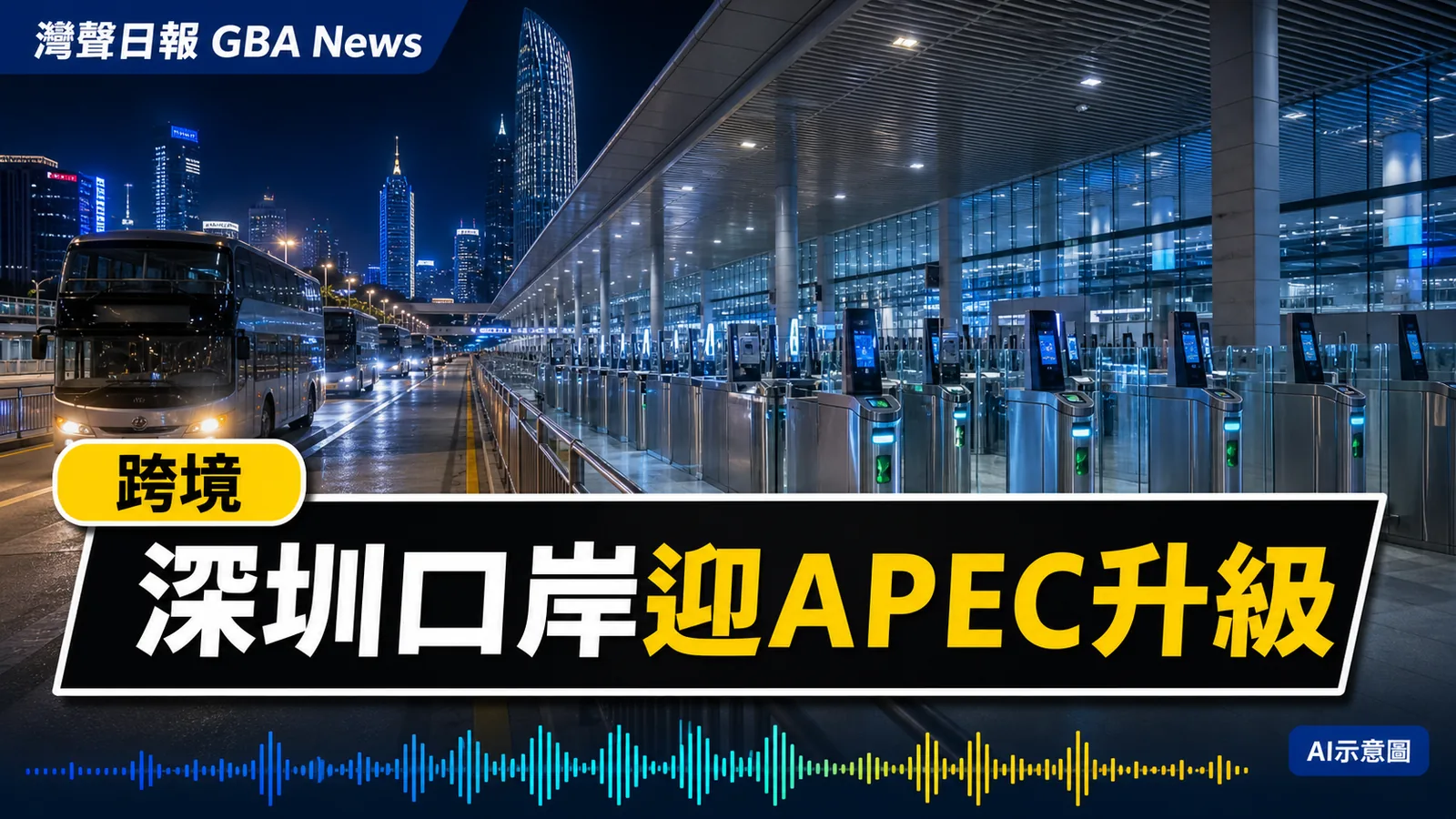 灣聲日報 GBA News｜深圳口岸上半年客流1.456億人次　APEC帶動智慧口岸升級｜跨境新聞封面
