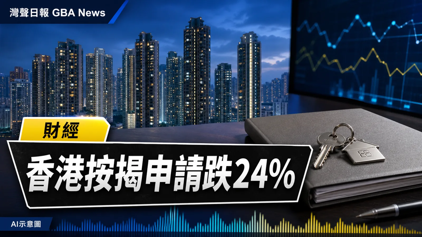 灣聲日報 GBA News｜香港7月按揭申請跌24%　批出貸款448億元、拖欠率0.11%｜財經新聞封面
