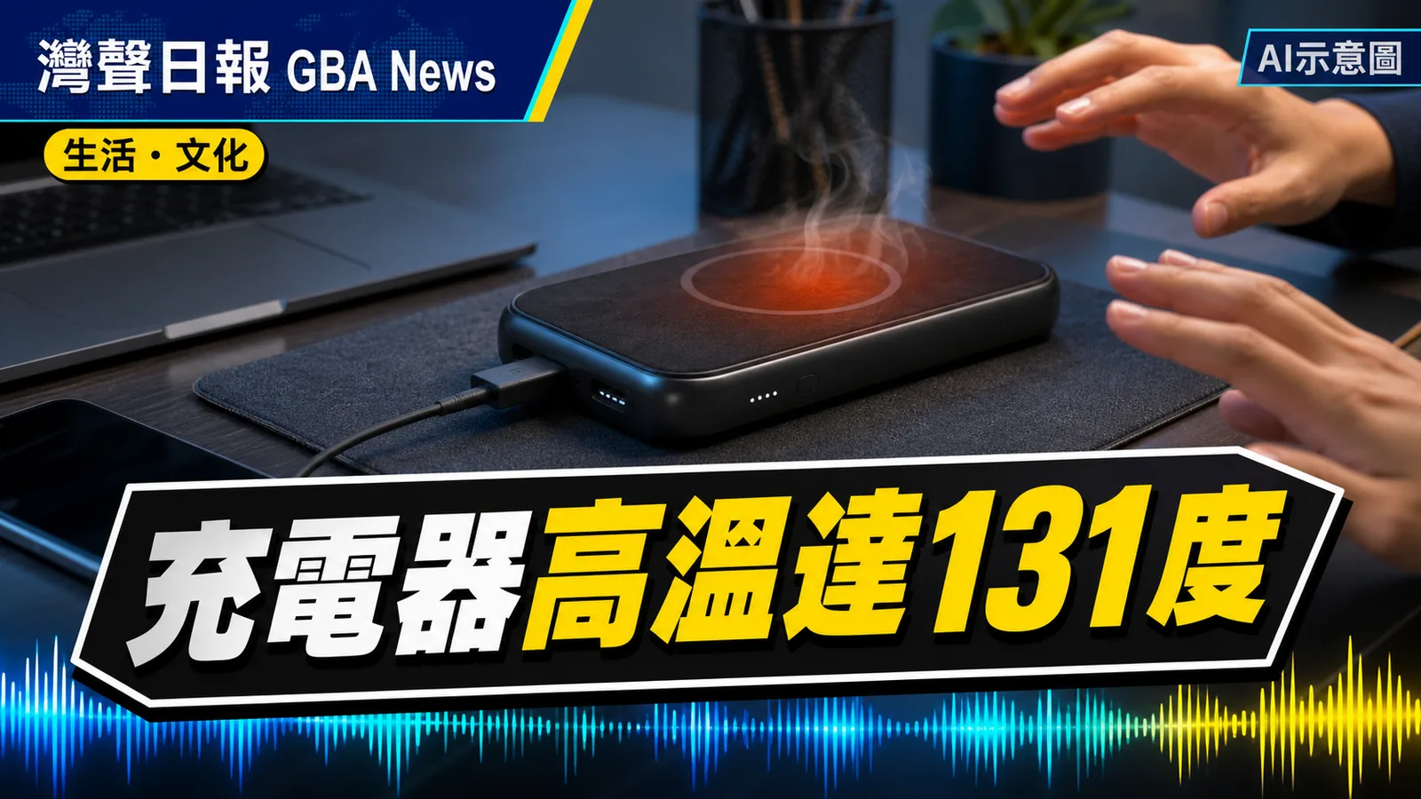 灣聲日報 GBA News｜海關籲停用一款無線充電器　金屬異物測試最高達131.4度｜生活・文化新聞封面