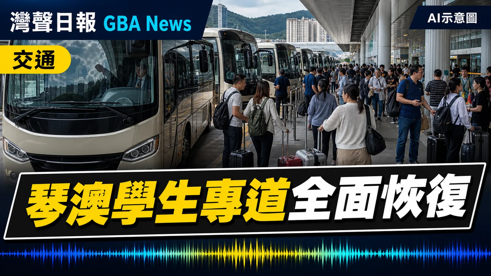 灣聲日報 GBA News｜琴澳跨境學生專道9月1日全面恢復　設6條上學巴士及免下車通關｜交通新聞封面