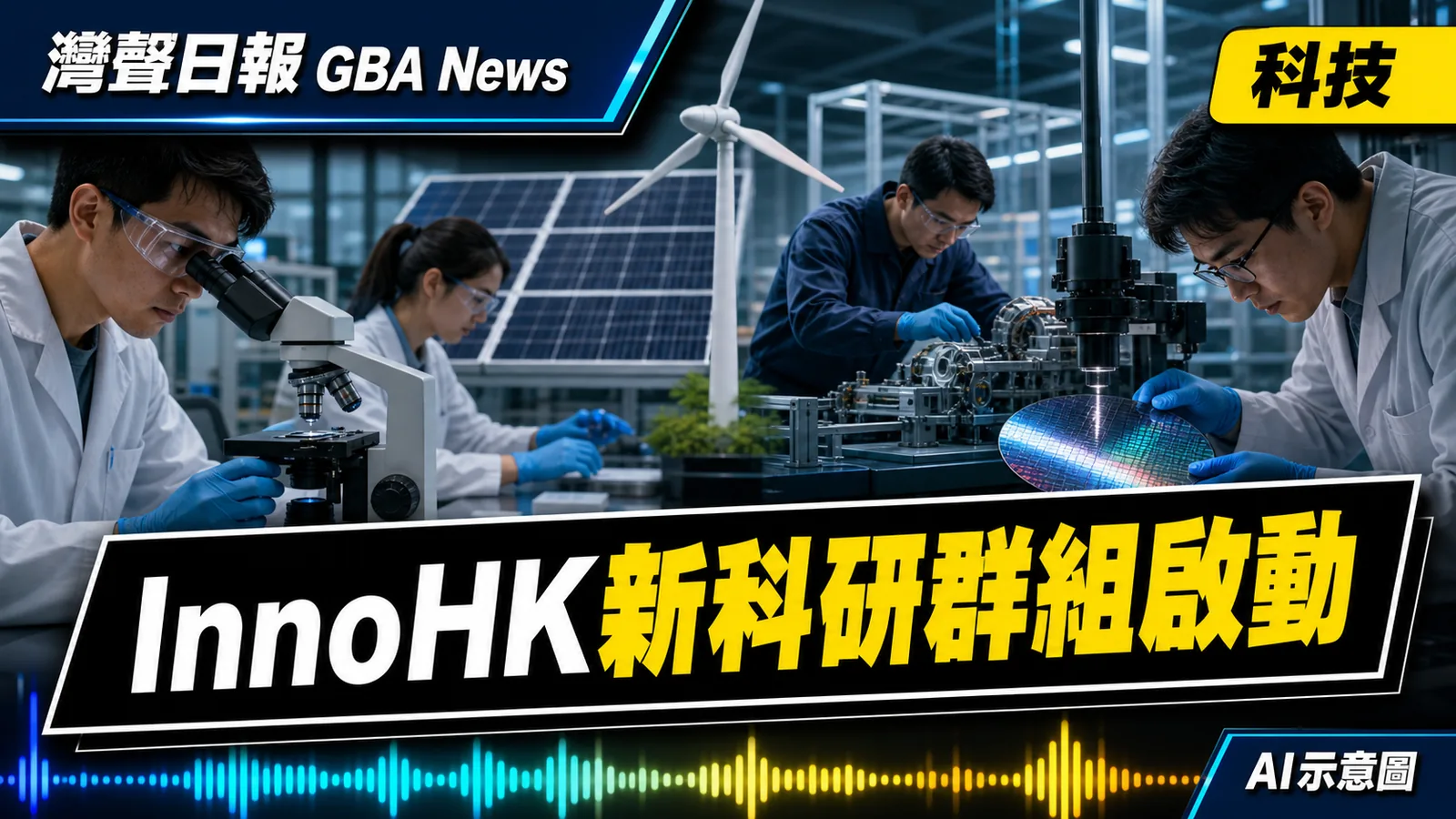 灣聲日報 GBA News｜InnoHK第三科研群組啟動　8中心獲25億元聚焦能源與先進製造｜科技新聞封面