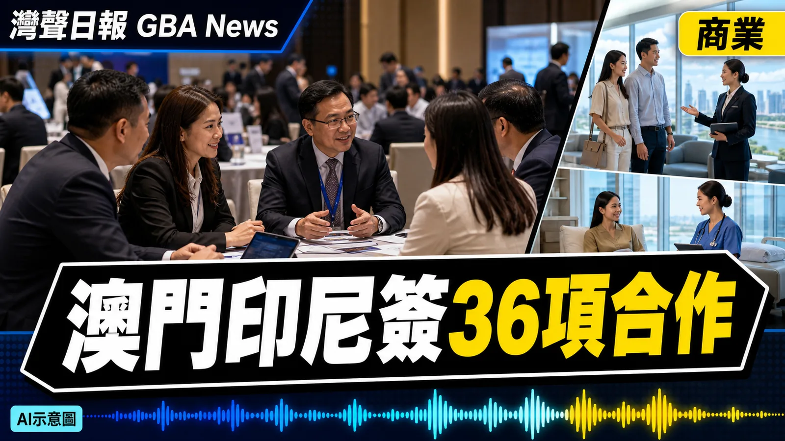 灣聲日報 GBA News｜澳門印尼推介會簽36項合作　逾400代表完成120場商業配對｜商業新聞封面