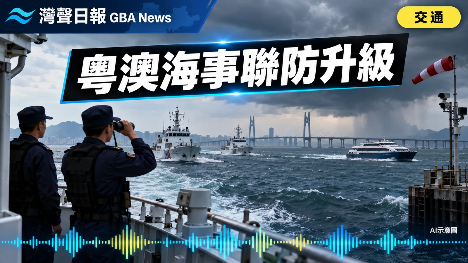 灣聲日報 GBA News|粵澳海事部門深化聯防 電子船舶證書與防颱資訊加快互通|交通新聞封面