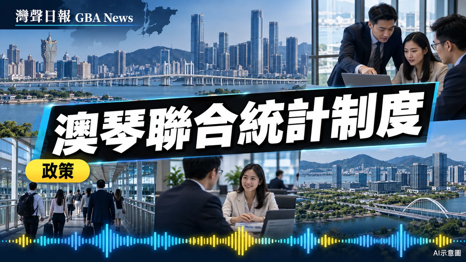 灣聲日報 GBA News｜澳琴首建聯合統計制度　七類「澳門元素」納入橫琴經濟核算｜政策新聞封面