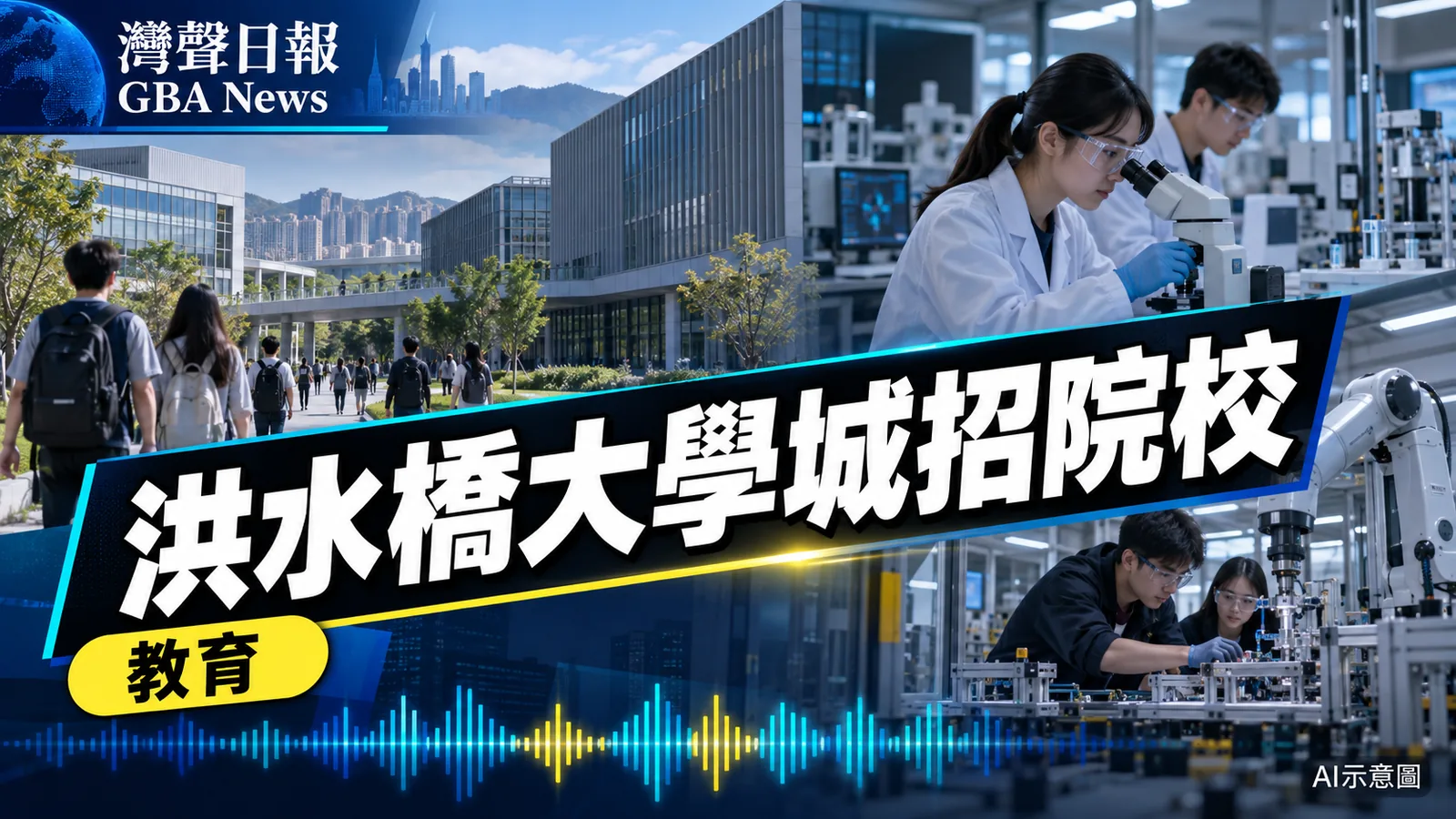 灣聲日報 GBA News｜洪水橋大學城釋出三幅地　約26公頃用地配百億元貸款招院校｜教育新聞封面