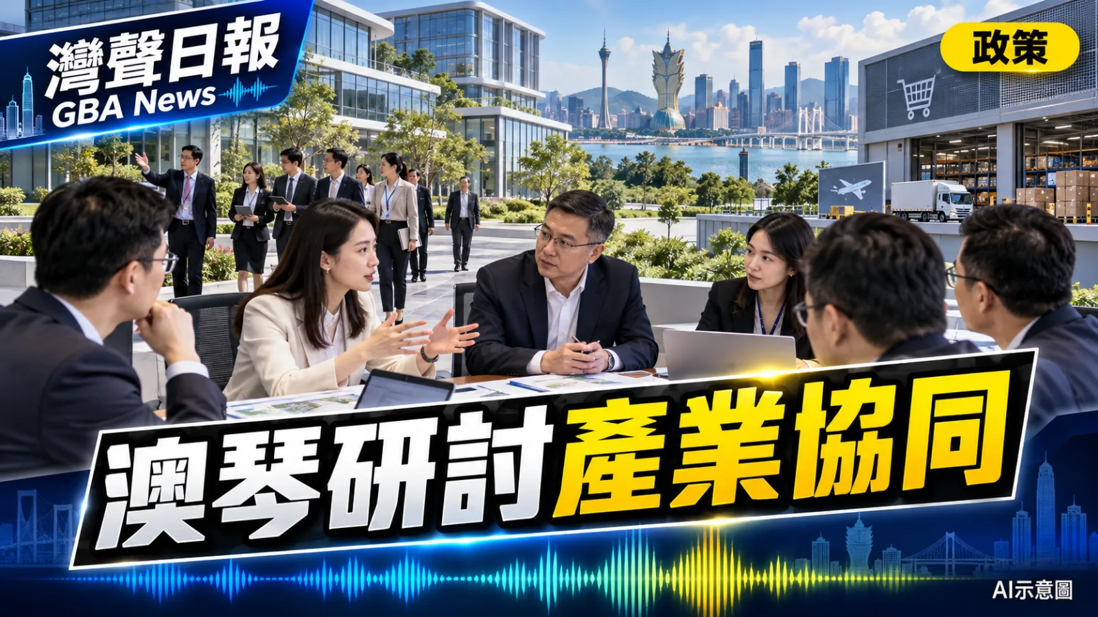 灣聲日報 GBA News｜澳琴公務人員研討產業協同　30學員走訪智能科學與跨境電商園｜政策新聞封面