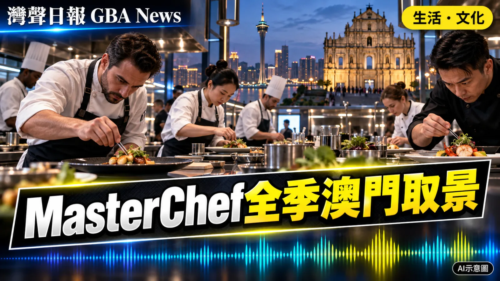 灣聲日報 GBA News｜《MasterChef Asia》全季澳門取景　十集節目向多地推廣美食旅遊｜生活・文化新聞封面