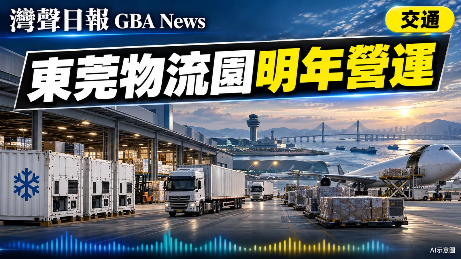 灣聲日報 GBA News｜香港機場東莞物流園首期明年六月營運　年貨運量料漸增至百萬噸｜交通新聞封面