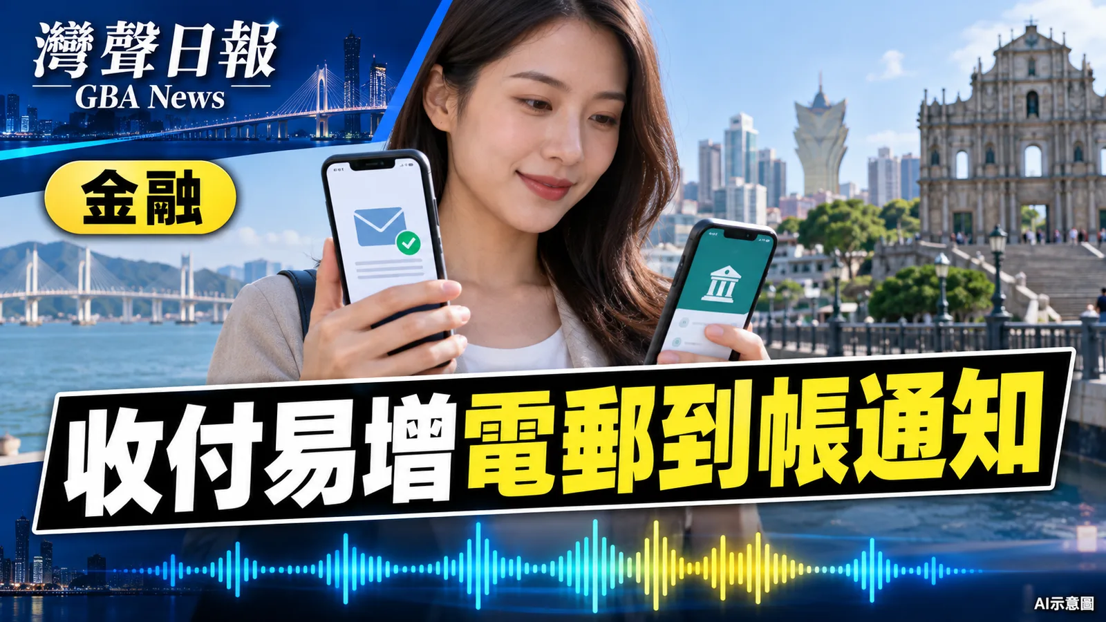 灣聲日報 GBA News|澳門收付易新增電郵到帳通知 官方提醒訊息不附連結|金融新聞封面