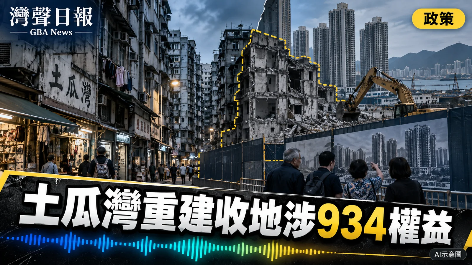 灣聲日報 GBA News｜土瓜灣兩個重建項目收地　涉934項權益及逾2萬平方米土地｜政策新聞封面
