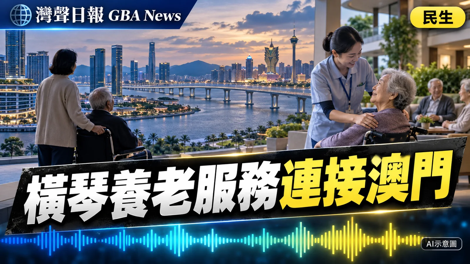灣聲日報 GBA News｜橫琴養老社區服務連接澳門　7個長者飯堂累計服務逾41萬人次｜民生新聞封面