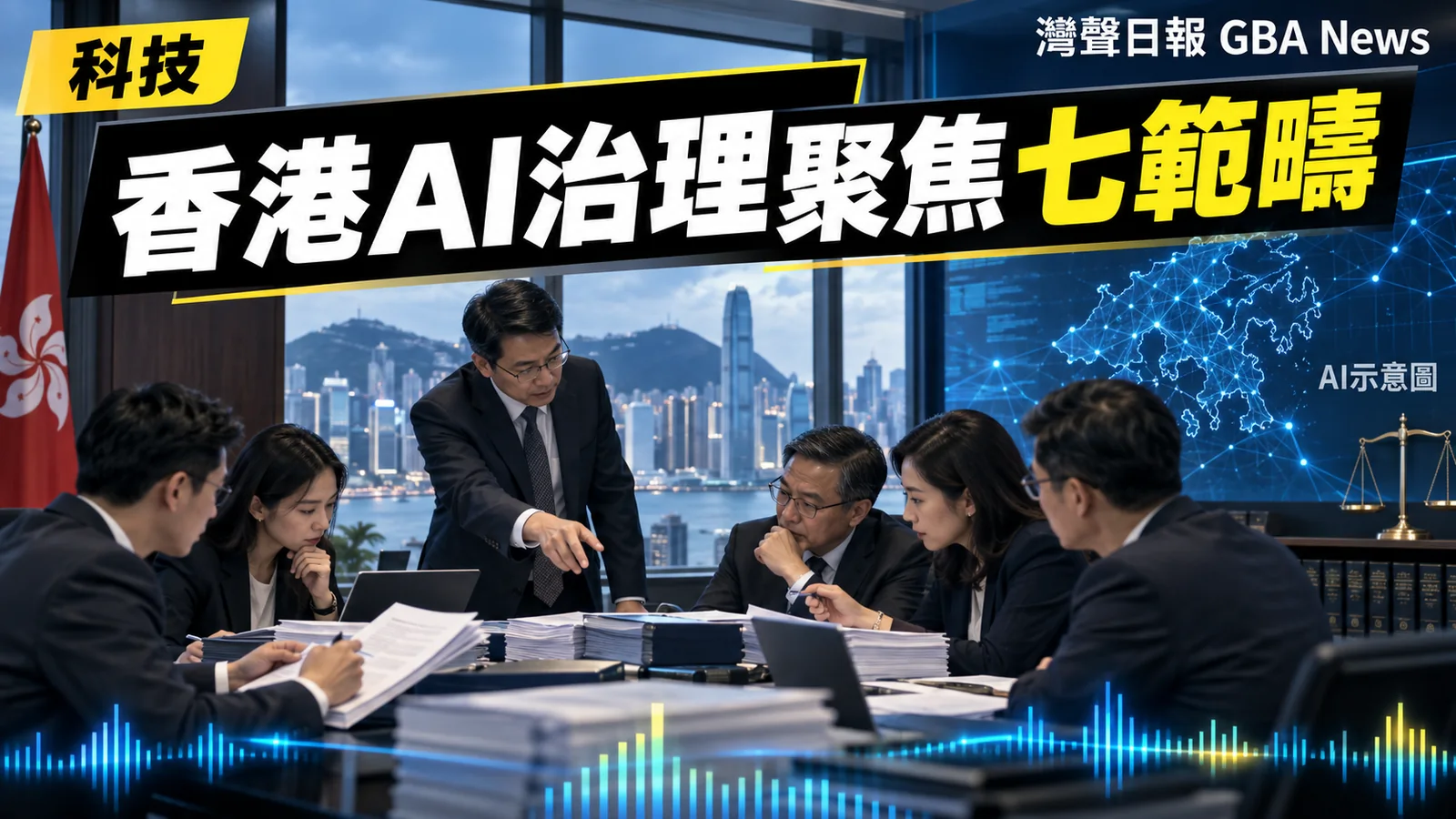 灣聲日報 GBA News|香港AI風險治理聚焦七範疇 逾600條主體法例展開首輪檢視|科技新聞封面