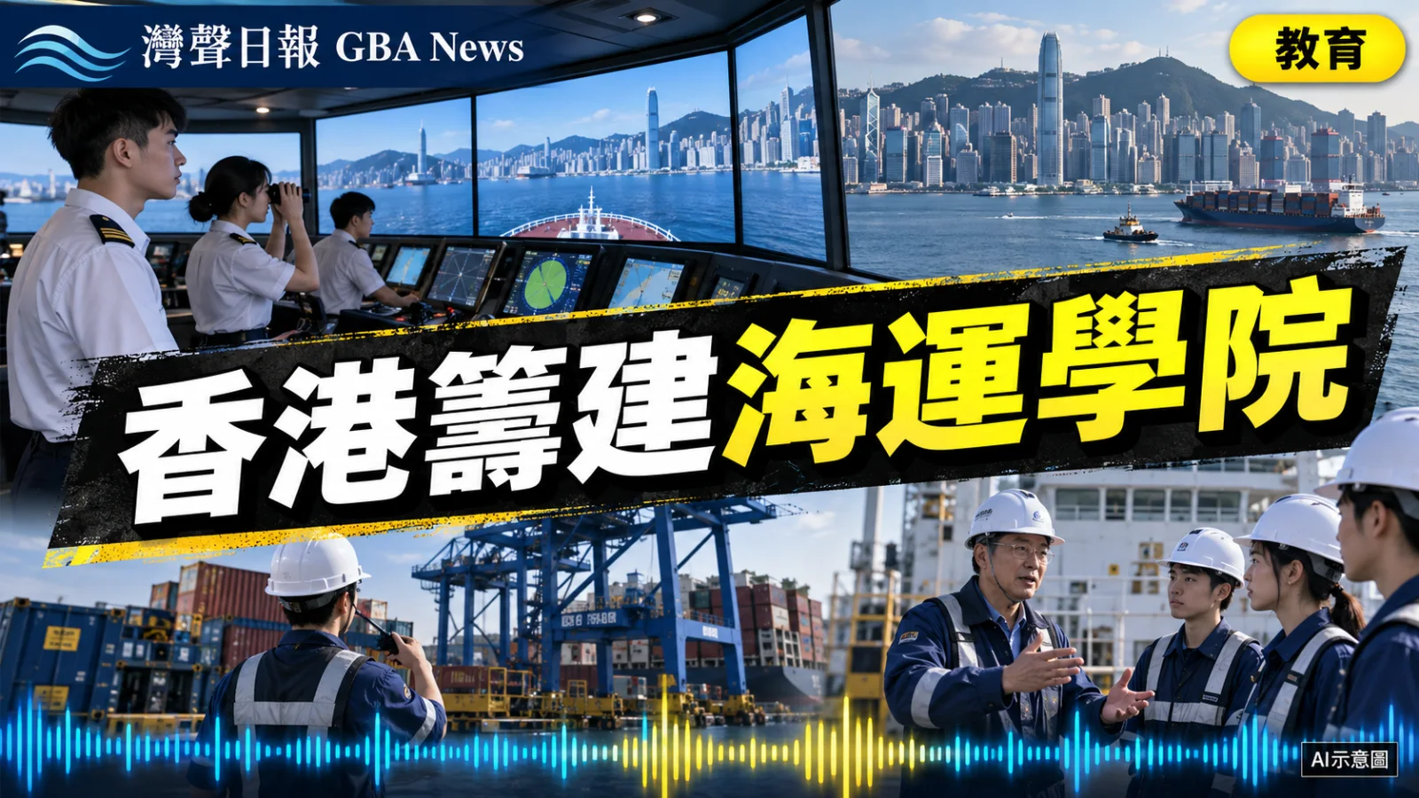 灣聲日報 GBA News｜香港籌建海運學院　校企協作培育航運與港口人才｜教育新聞封面