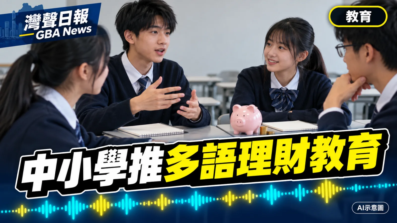 灣聲日報 GBA News｜香港中小學增中文自學平台與英語口語活動　推多語及理財教育｜教育新聞封面