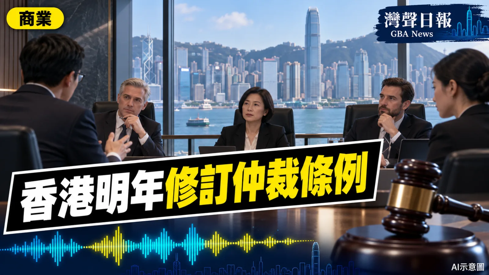 灣聲日報 GBA News｜香港爭取2027年修訂仲裁條例　鞏固亞太區熱門仲裁地｜商業新聞封面