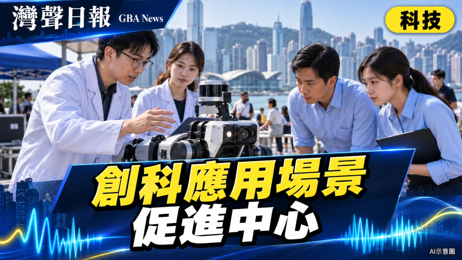 灣聲日報 GBA News|香港研究設創科應用場景促進中心 對接三園五院助技術首發|科技新聞封面
