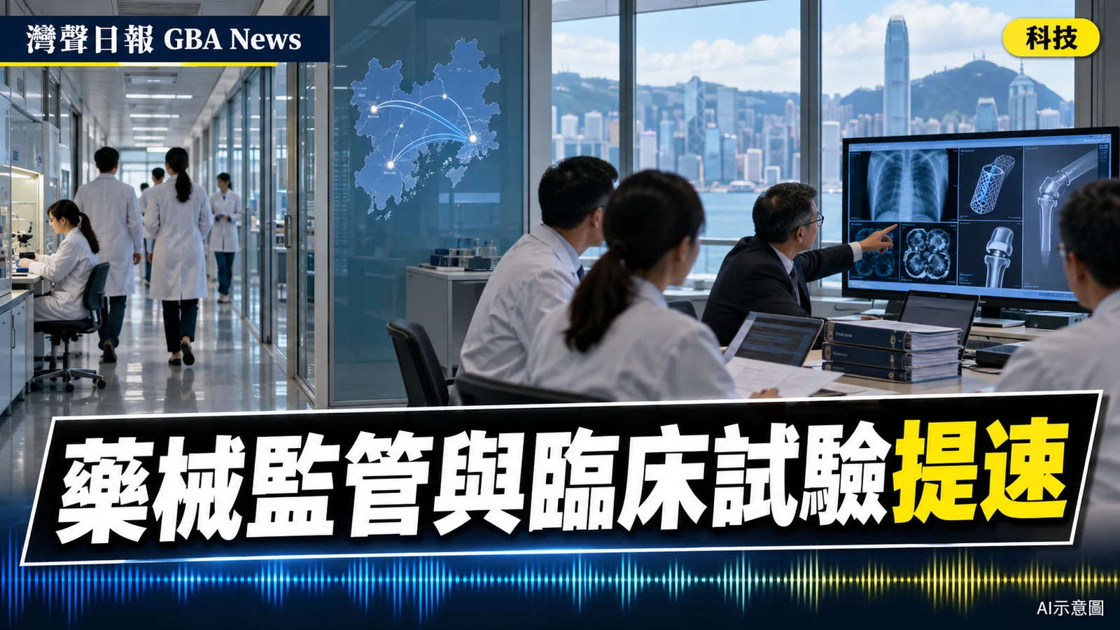 灣聲日報 GBA News|香港今年成立藥械監管中心 河套平台推大灣區多中心臨床試驗|科技新聞封面