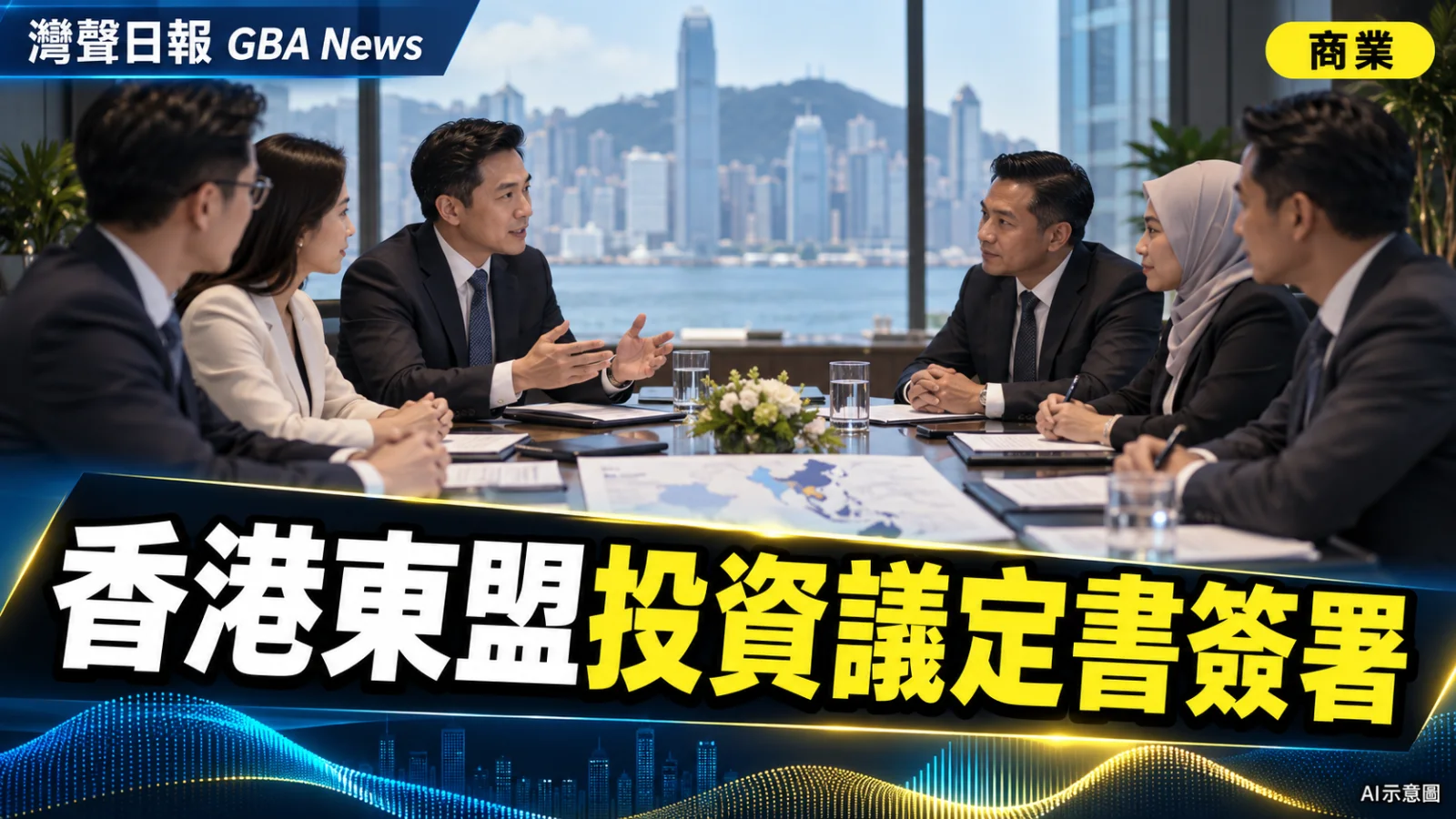 灣聲日報 GBA News｜香港東盟投資議定書簽署｜商業新聞封面
