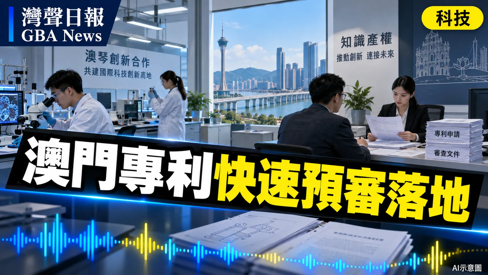 灣聲日報 GBA News｜澳門專利快速預審首批落地　最快3個工作日獲授權｜科技新聞封面