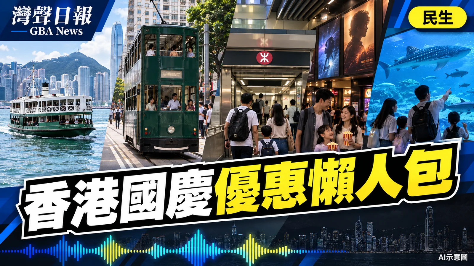 灣聲日報 GBA News｜香港國慶優惠懶人包　交通康體戲院與商戶多項減免｜民生新聞封面