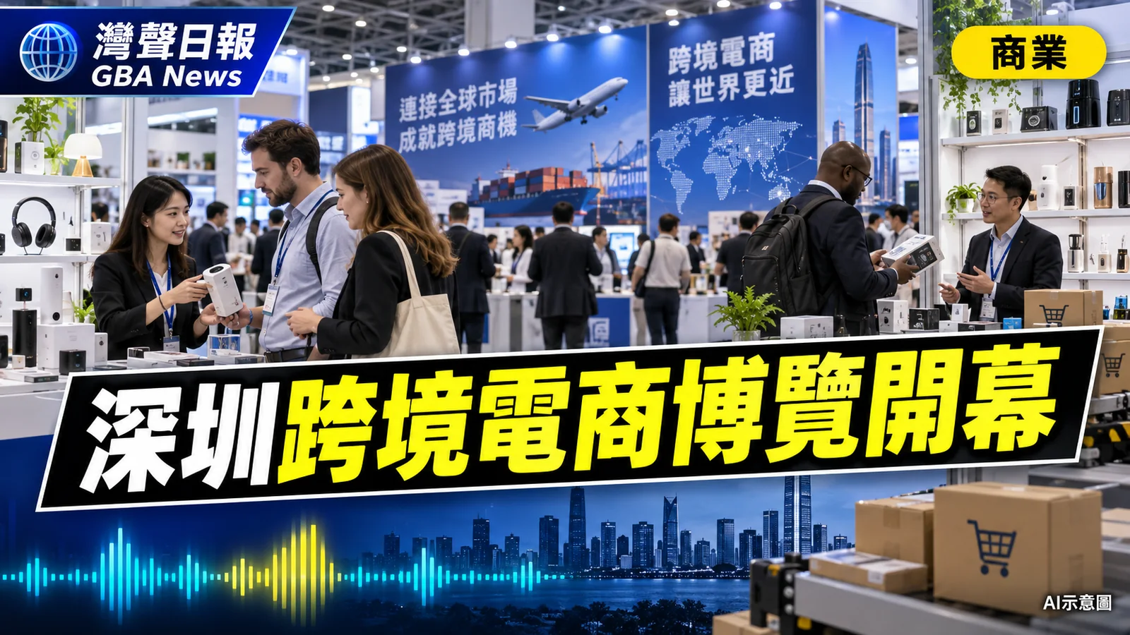 灣聲日報 GBA News|深圳跨境電商博覽開幕 約1500企業對接出海平台|商業新聞封面