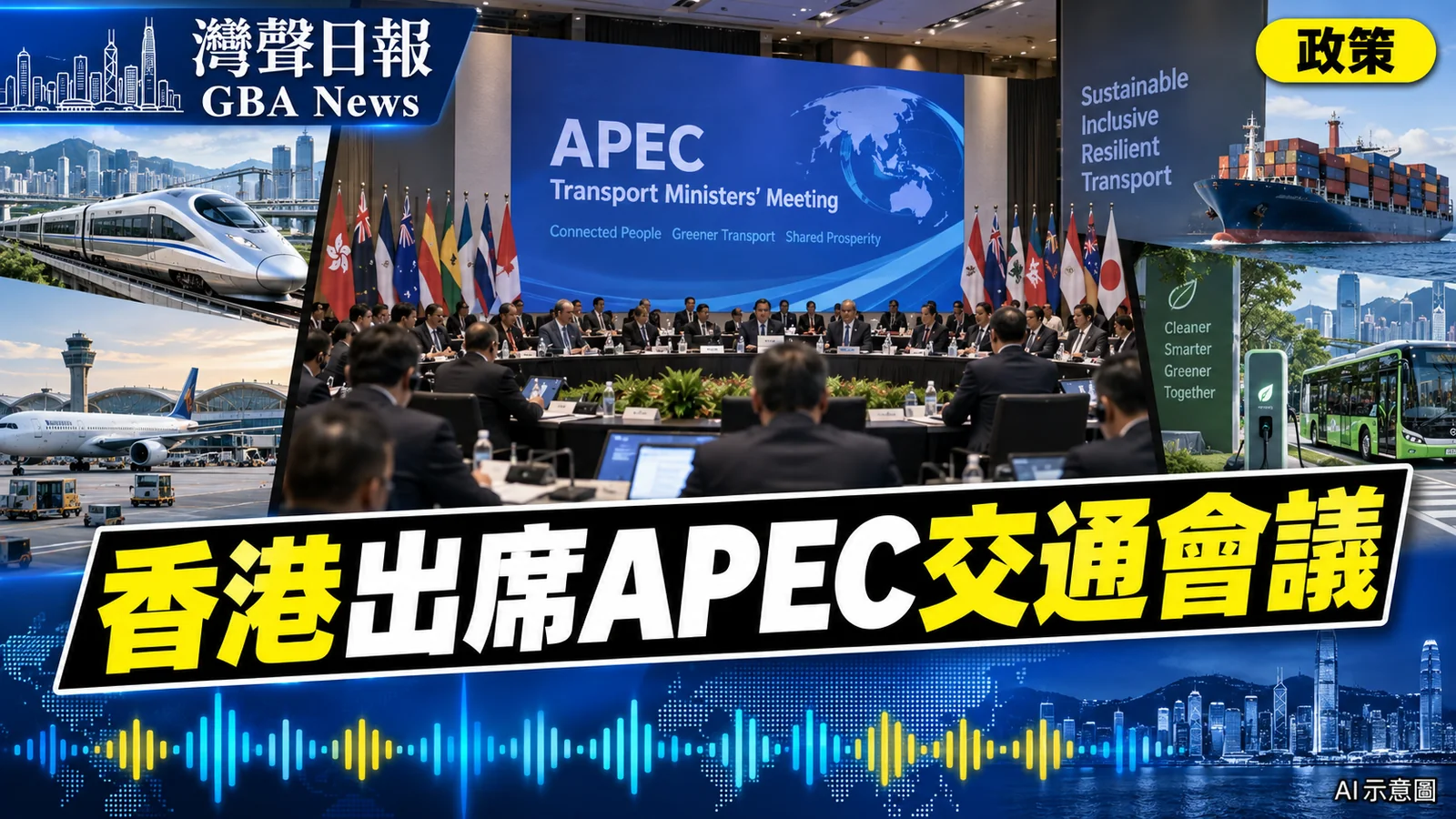 灣聲日報 GBA News｜香港出席APEC交通部長會議　聚焦可持續運輸合作｜政策新聞封面