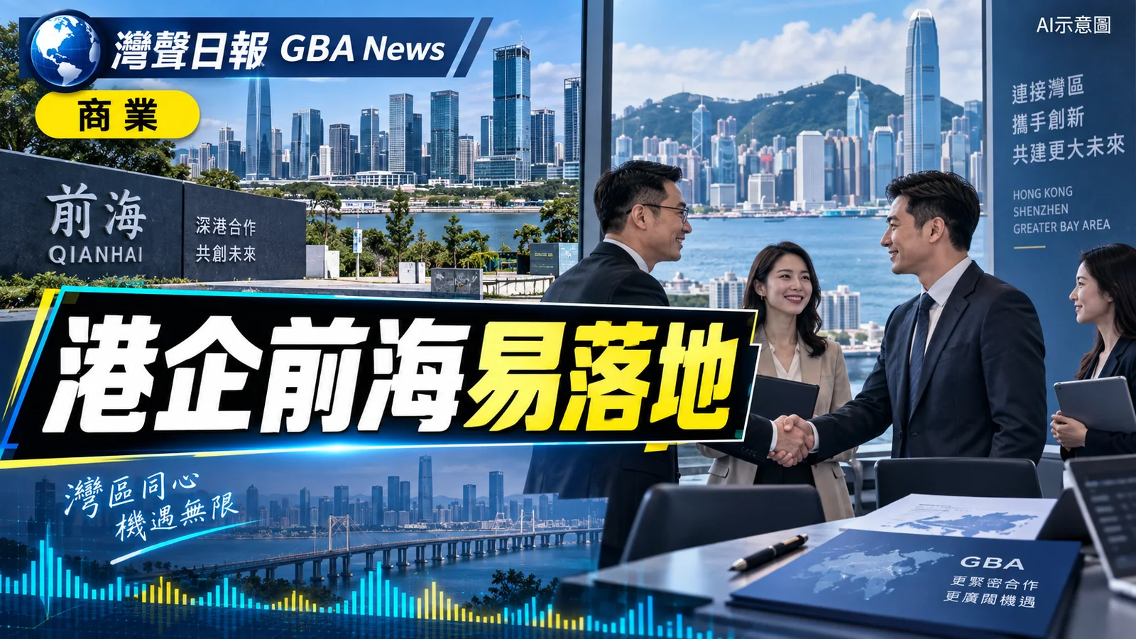 灣聲日報 GBA News｜香港重點企業與前海首辦「易落地」　近30企對接跨境營運｜商業新聞封面