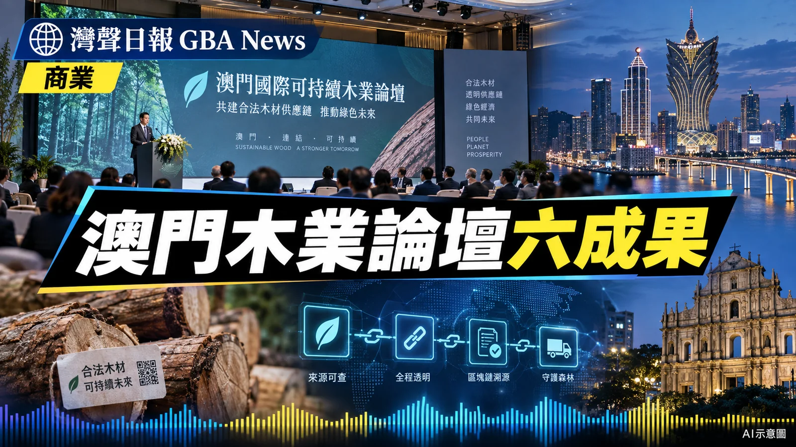 灣聲日報 GBA News｜澳門木業論壇公布六項成果　區塊鏈溯源平台落地｜商業新聞封面