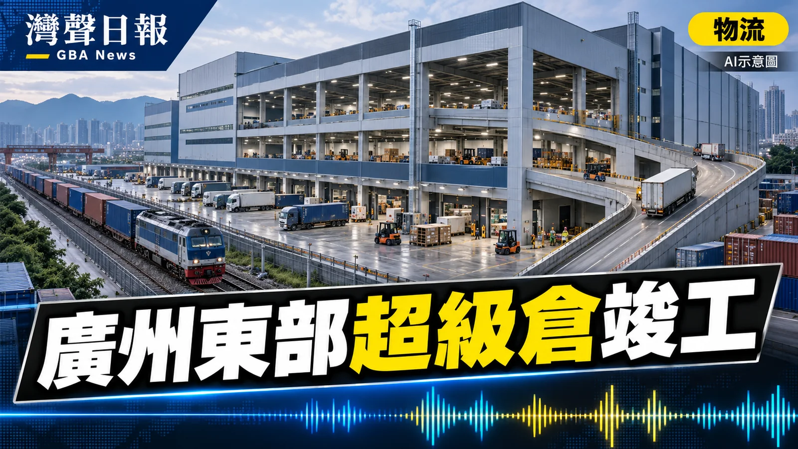 灣聲日報 GBA News｜廣州東部公鐵聯運超級倉竣工　貨車可直達四層倉庫｜物流新聞封面