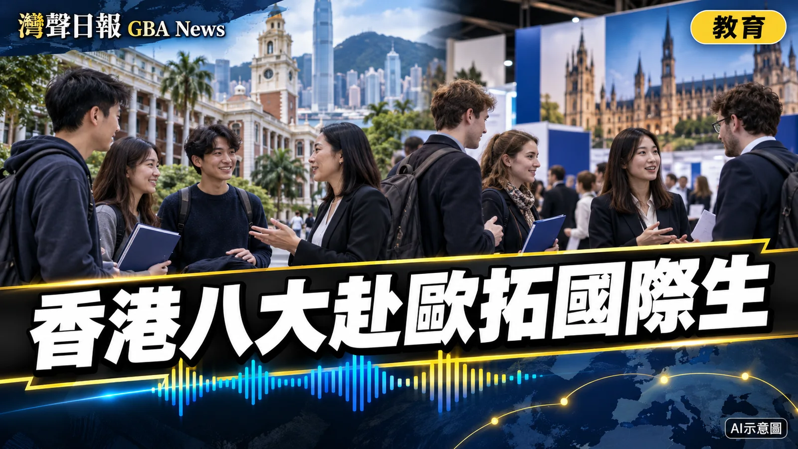 灣聲日報 GBA News｜香港八所資助大學赴歐招生　接觸32國逾130所院校｜教育新聞封面