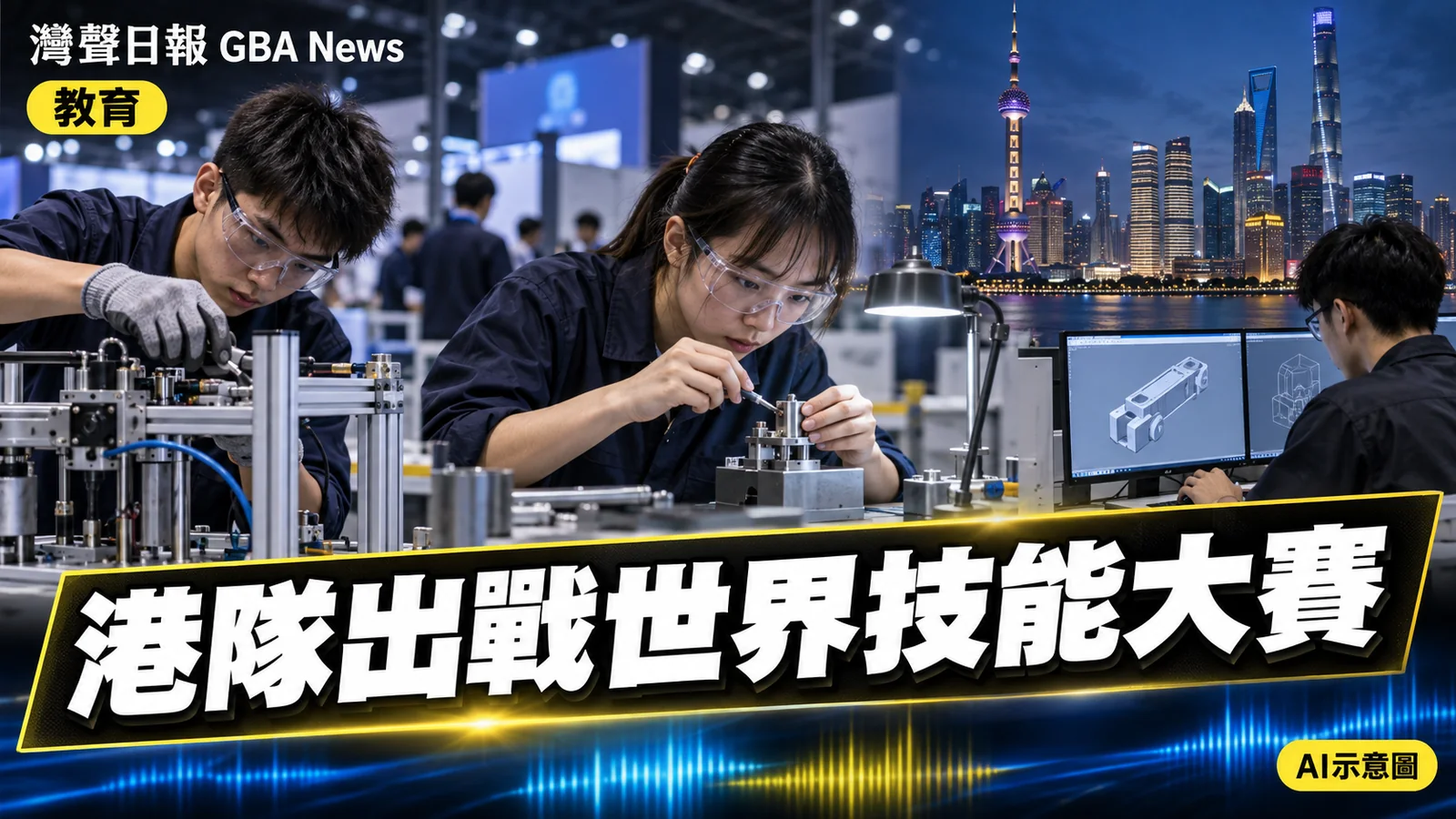 灣聲日報 GBA News｜香港代表團出戰上海世界技能大賽　教育局加強滬港職專交流｜教育新聞封面