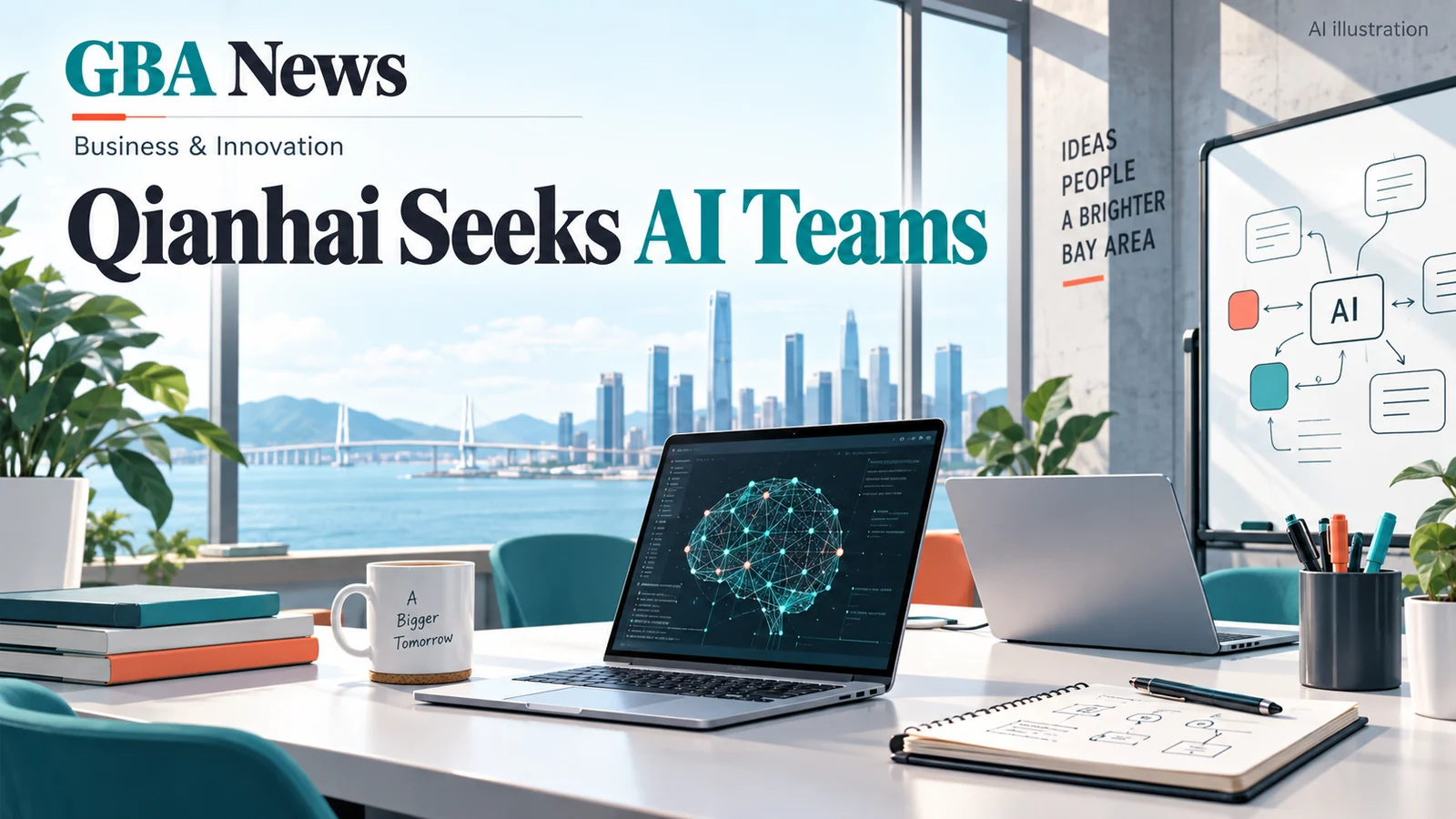 AI-generated editorial illustration for Qianhai opens autumn recruitment for AI-focused OPC teams